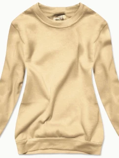 Svetlo béžová dámska mikina so sťahovacím lemom (W01-159)