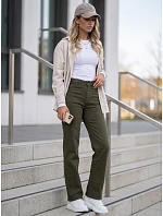 Dámske džínsy s pravidelným strihom a vysokým pásom, zelené, FashionStreet UY3093 Dámske džínsy s pravidelným strihom a vysokým pásom, zelené, FashionStreet UY3093