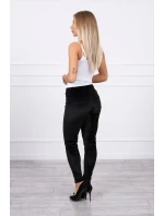 Velúrové nohavice čierne