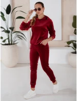 Dámsky vínový velúrový set SO COMFY FashionStreet AY0887