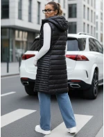 Dámska prešívaná vesta s kapucňou čierna FashionStreet TY5255 Dámska prešívaná vesta s kapucňou čierna FashionStreet TY5255