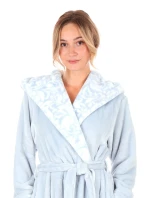 Dámsky župan Flora s kapucňou krátky 4856 Jednofarebný ľadovo modrý - Vestis