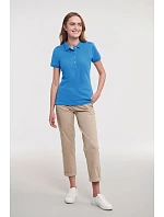 Russell Athletic 566F Dámske elastické polo tričko z piké 10.566F sky Russell Athletic 566F Dámske elastické polo tričko z piké 10.566F sky