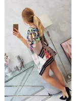 Netopierie šaty viazané v páse cappuccino