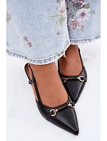 Dámské sandály na podpatku s špičatými špičkami Černé Felessa