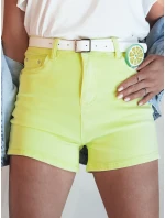 Dámske džínsové šortky GLAMWEAR žlté FashionStreet SY0361