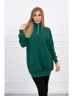 Mikina so zipsom a vreckami zelená