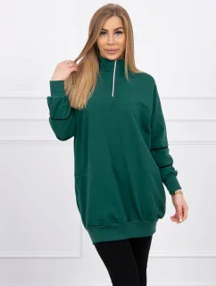 Mikina so zipsom a vreckami zelená