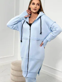 Zateplená súprava s dlhou mikinou modrá