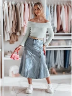 Džínsová midi sukňa DEMIL modrá FashionStreet CY0487 Džínsová midi sukňa DEMIL modrá FashionStreet CY0487