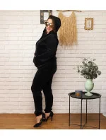 Čierna dámska tepláková súprava plus size s kapucňou na zips (8216) Čierna dámska tepláková súprava plus size s kapucňou na zips (8216)