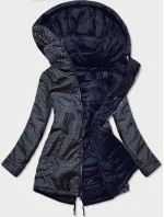 Tmavo modro-grafitová obojstranná dámska bunda (W556-1)