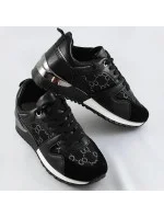 Čierne dámske tenisky adidasky so zvýšenou podrážkou (666-21)