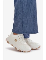 Damskie Buty Sportowe Sznurowane Ocieplane Na Platformie Białe Verioras