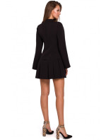 K021 Mini šaty s prestrihnutým lemom - čierne