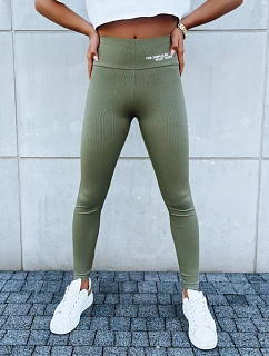 Dámske športové legíny SIMPLE LIFE UY1614 khaki - FashionStreet