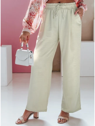 Dámske široké nohavice MILLIVIO khaki FashionStreet UY2661