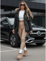 Dámska zimná bunda s kožušinou čierna FashionStreet TY5514