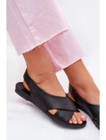 Zazoo 40407 Sandały Skórzane Damskie Czarne