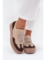 Kožené dámske tenisky na platforme Zazoo N1269S2 beige Kožené dámske tenisky na platforme Zazoo N1269S2 beige