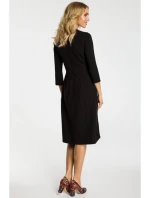 M335 Šaty so záhybom vpredu - čierne