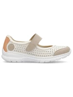 Pohodlné šnurovacie topánky Rieker W RKR575A beige