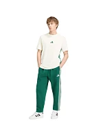 Pánske nohavice adidas Essentials 3-Stripes Fleece Tapered Cuffed zelené KY4129