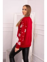 Sveter s vianočným motívom červený