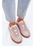 Zamszowe Buty Sportowe Sneakersy Damskie D.Franklin DFSH387005 Brudny Róż
