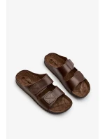 Pohodlné pánske papuče so suchým zipsom Inblu tmavohnedé Pohodlné pánske papuče so suchým zipsom Inblu tmavohnedé