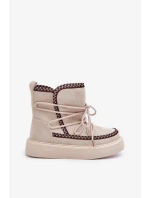 Dámske vyšívané snehule na platforme svetlo béžové Naleris Dámske vyšívané snehule na platforme svetlo béžové Naleris