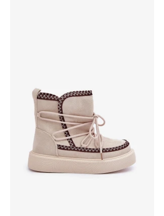 Dámske vyšívané snehule na platforme svetlo béžové Naleris Dámske vyšívané snehule na platforme svetlo béžové Naleris