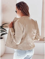 Dámska kožená bunda ROCKMISS beige FashionStreet TY5215