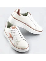 Bielo-medené šnurovacie tenisky sneakers s hviezdičkou (BB126N)