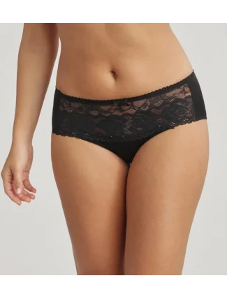 Dámske čipkované nohavičky PLAYTEX FLOWER ELEGANCE RCS MIDI BRIEF - PLAYTEX - čierna