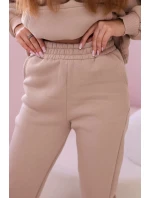 Bavlnená súprava s potlačou svetlo béžovej farby