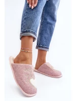Damskie Klasyczne Kapcie Wsuwane Ocieplane Różowe Mabira