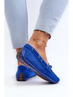 Damskie Zamszowe Mokasyny Niebieskie Si Passione