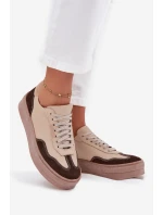 Kožené dámske tenisky na platforme Zazoo N1269S2 beige Kožené dámske tenisky na platforme Zazoo N1269S2 beige