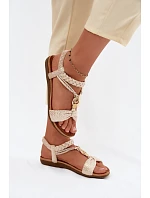 Dámske sandále Flat Gold Artiker 58C0628