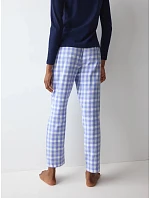 Nohavice Mix & Match Tapered Trouser Flannel 02 X bielo-modré White / Blue – TRIUMPH Nohavice Mix & Match Tapered Trouser Flannel 02 X bielo-modré White / Blue – TRIUMPH