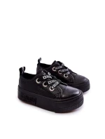 Dziecięce Skórzane Trampki BIG STAR KK374059 Czarne