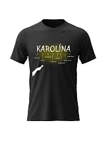 Dámske bavlnené tričko s potlačou - FEATURES - KAROLINA - čierna
