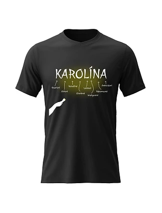 Dámske bavlnené tričko s potlačou - FEATURES - KAROLINA - čierna