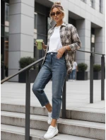Dámske modré džínsy s vysokým pásom 7/8 mom fit FashionStreet UY2905