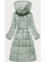 Klasický dámsky prešívaný kabát v pistáciovej farbe (AG2-J83)