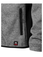 Príležitostná softshellová bunda pánska pletená svetlo šedá