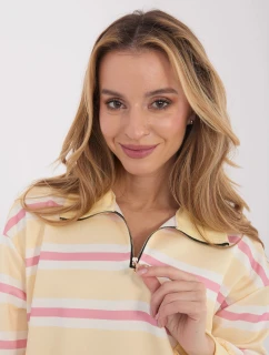 Dámska svetložltá mikina na zips s golierom Goodlookin (9981)