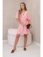 Mušelínové šaty s marhuľovým pásom