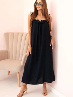 Dámske šaty bez ramienok s leopardím vzorom námornícka modrá